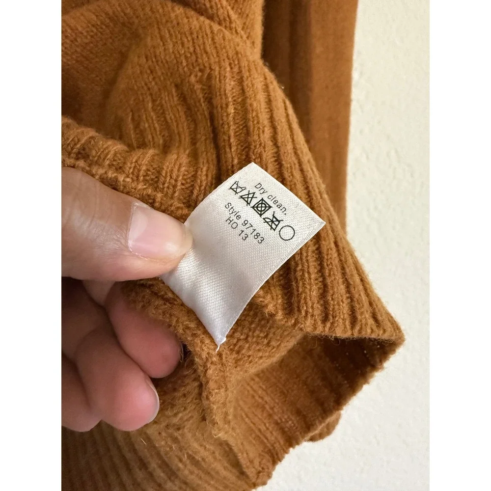 J. Crew Mens 100% Lambswool Quarter Zip Sweater Brown Style 97183 Size M Preppy